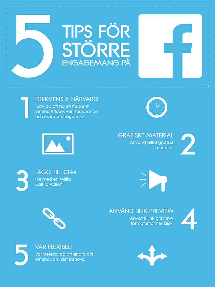 Infographic - 5 tips för större engagemang på facebook