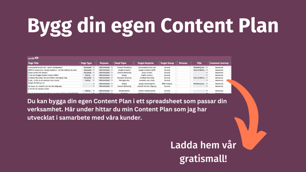 Ladda hem vår gratismall för Content Plan!