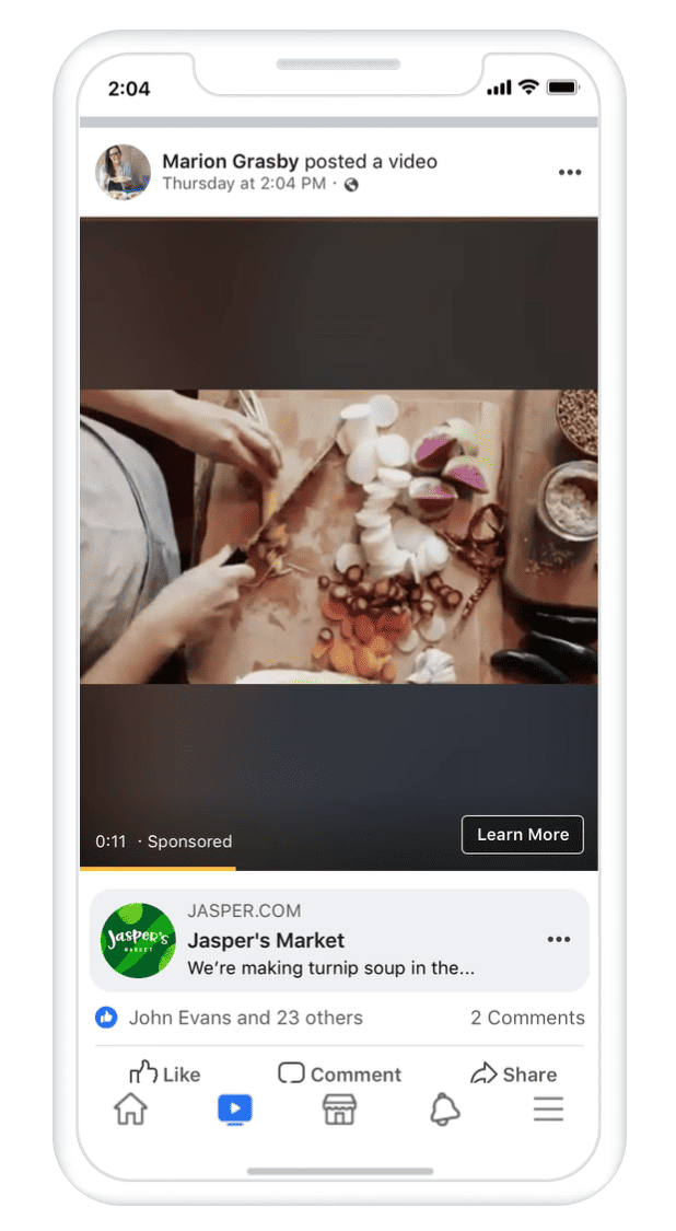 Video ad från facebook meta
