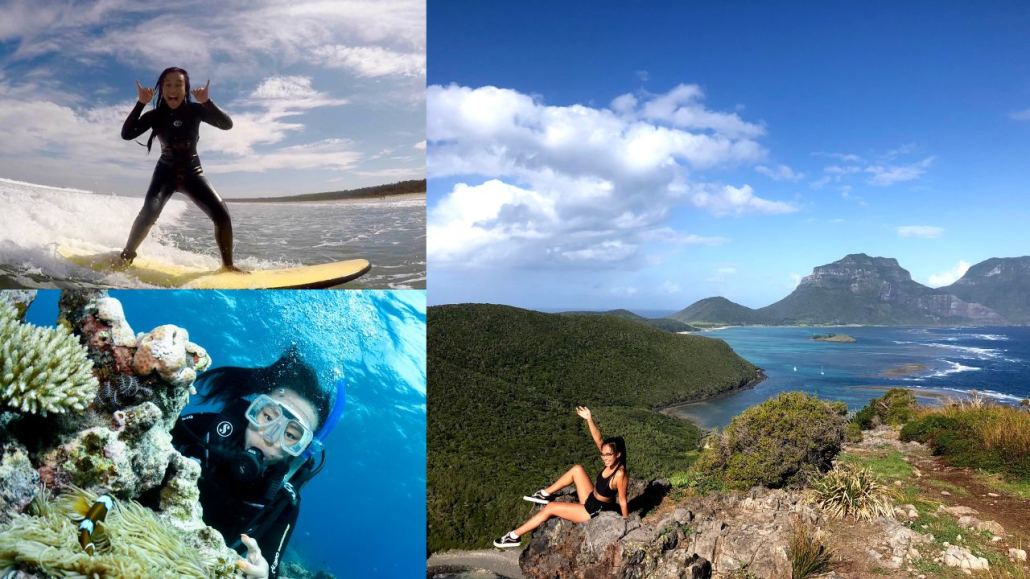 Topvisibles nya praktikant Emilys bilder från när hon bodde i Australien där hon bland annat surfade, scuba dived, och vandrade på Lord Howe Island.