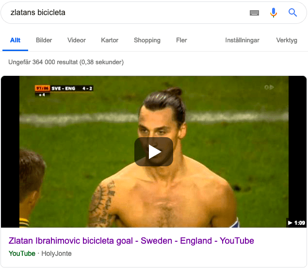 Youtube featured snippets