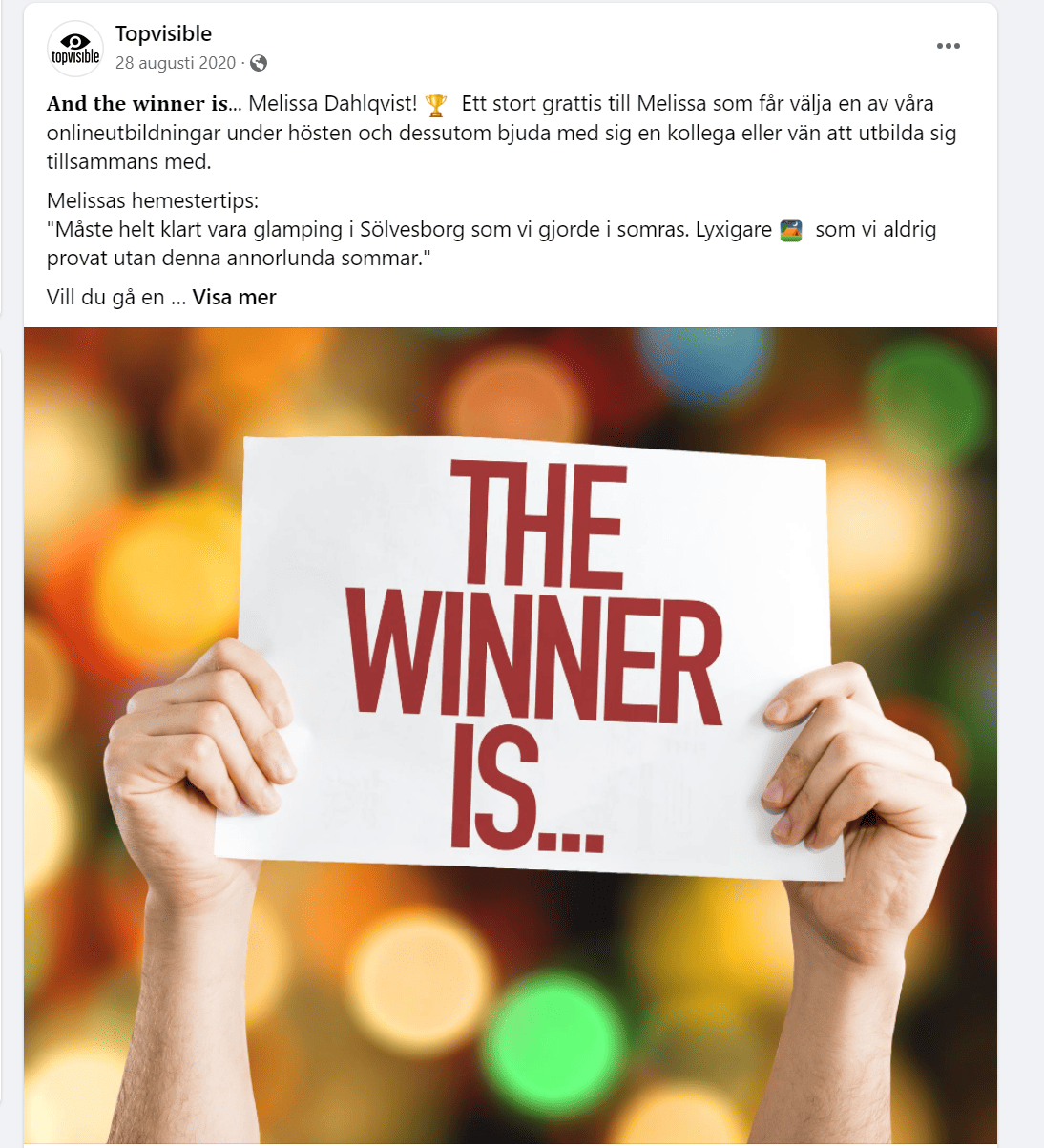 topvisible kvadratiska bild på facebook