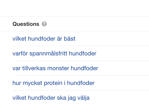 vanliga frågor på google