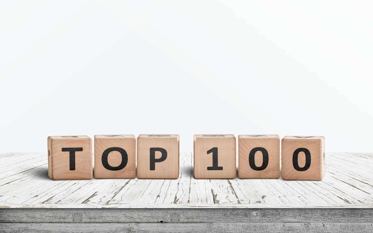 Klossar som bilder texten: TOP 100