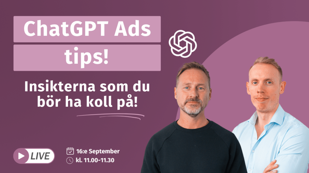 ChatGPT Ads webinar i September
