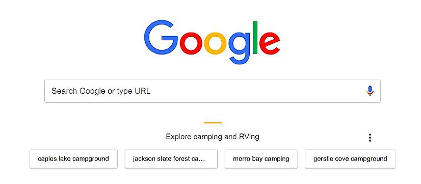 Bild på Googles temabaserade sökfunktion