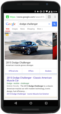 Nya bilannonser på Google.