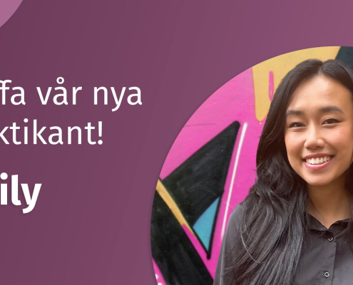 En header bild på Topvisibles nya praktikant Emily.