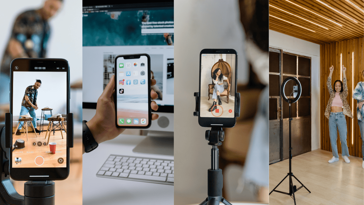 olika bilder på folk som använder tiktok