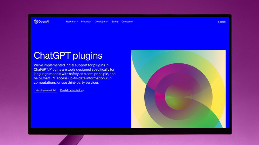 datorskÀrm som visar en sida för chatgpt-plugins.