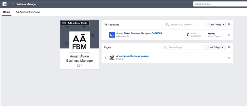 Overview Facebook business manager